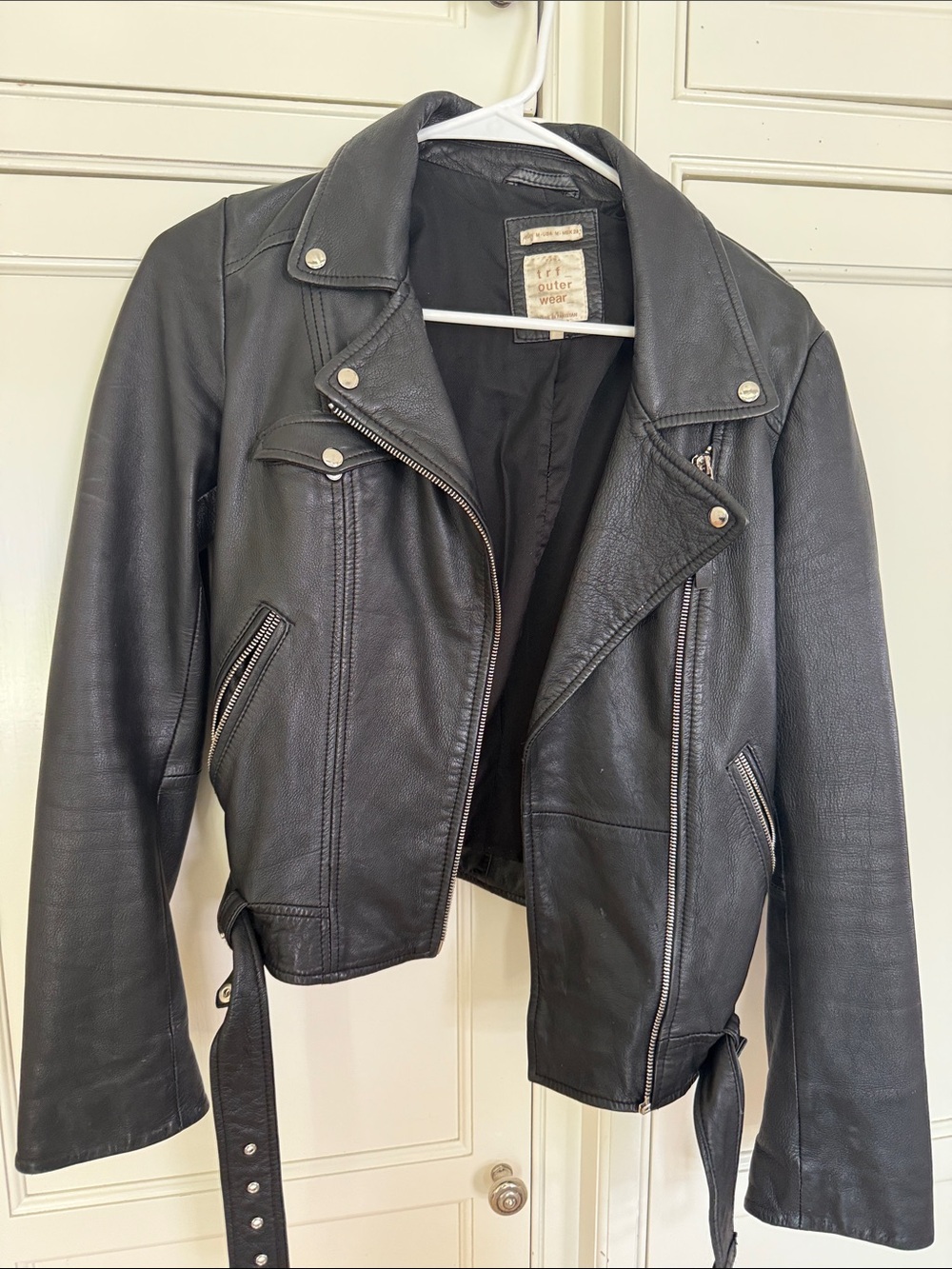 Classic Black Real Leather Moto Jacket - Outerwear by Zara